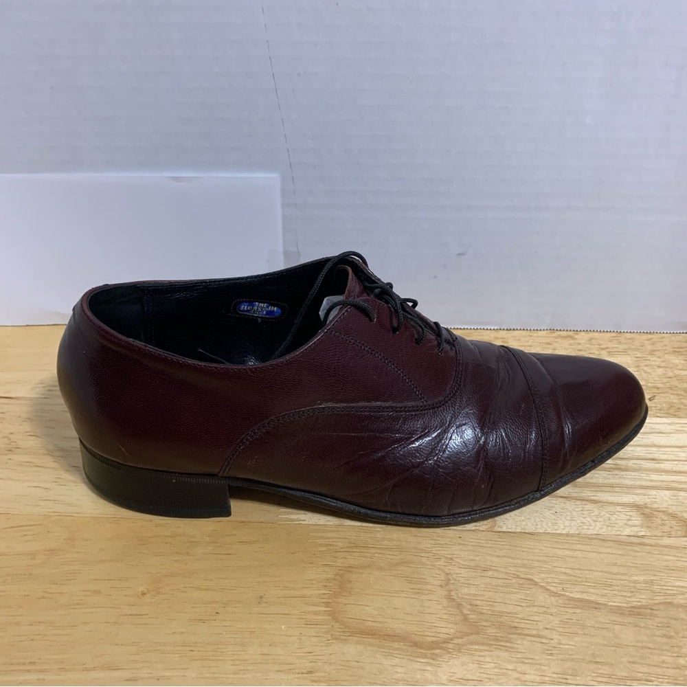 Florsheim Men Cap Toe Oxford Shoes Size 9D Burgundy Red‎ Lace Up Style 33357.
